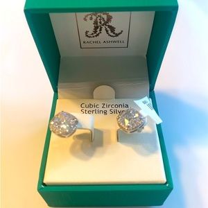 Rachel Ashwell Stud Diamond Earrings Cubic Zirconia